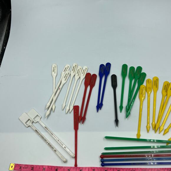 Large Vintage Lot Cocktail Stirrer Sticks Virginia Country Club Conrad Hilton - Picture 5 of 10